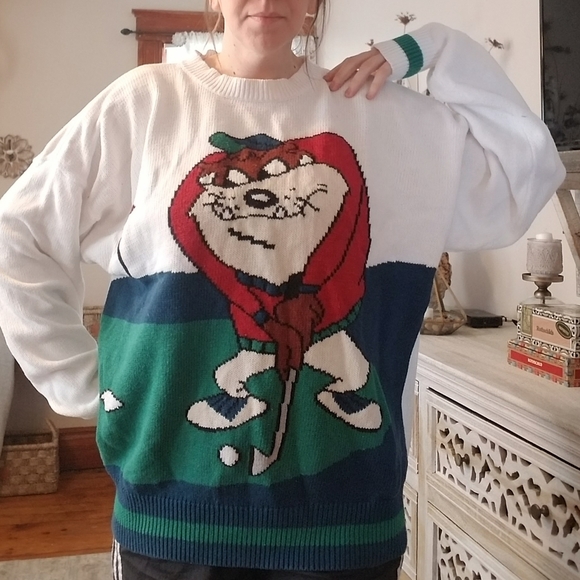 Vintage Other - 90's Vintage Looney Tunes Taz Golfing Sweater